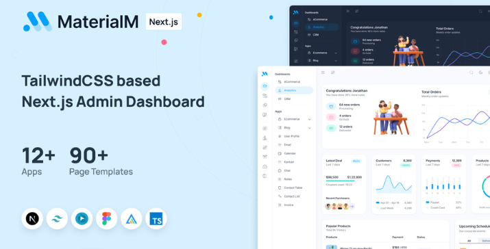 MaterialM Tailwind and Nextjs Admin Dashboard Template