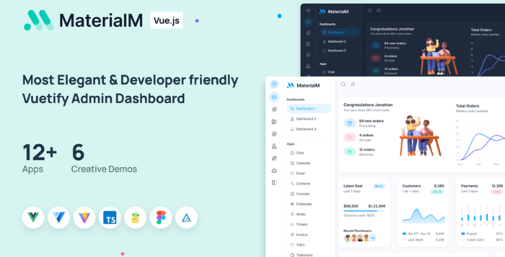 MaterialM Vuejs Admin Dashboard Template image