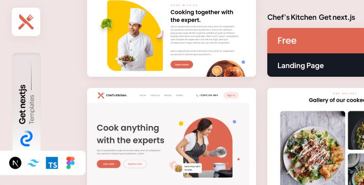 Chefs Kitchen NextJs Landing Page Template