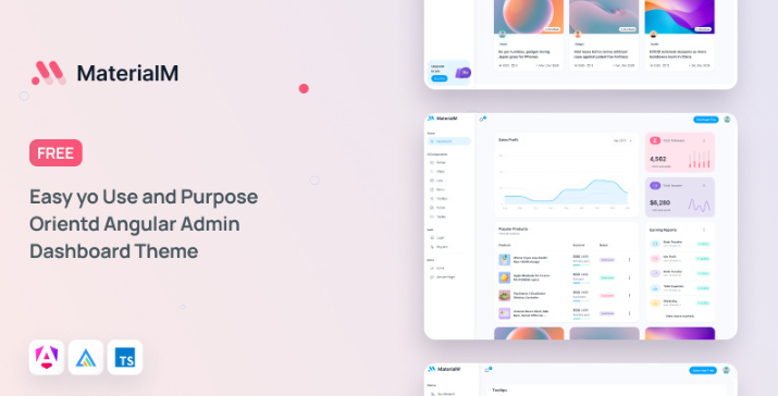 MaterialM Free Angular Admin Dashboard Template