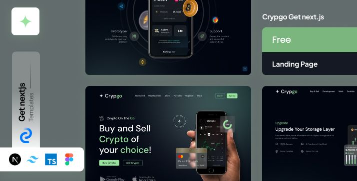 Crypgo Nextjs Tailwind Free Landing Page Template